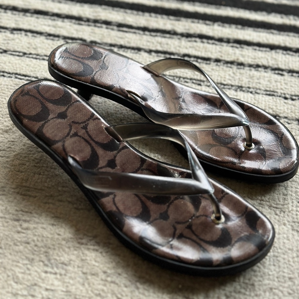 Coach Signature Brown Sandals